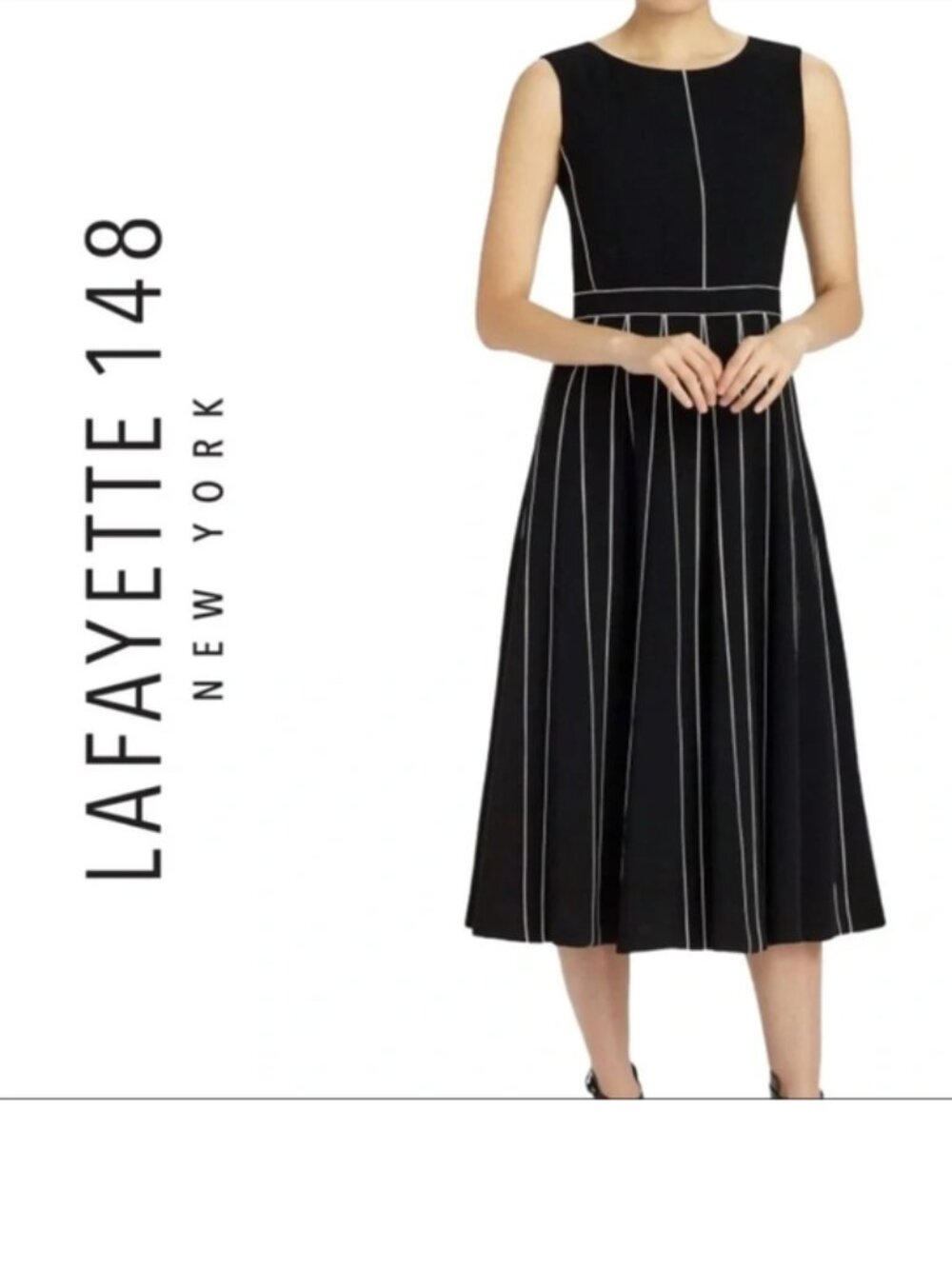 Lafayette 148 New York Mariposa Finesse Crepe Dress Size 8